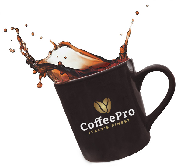 CoffeePro Logo on a cup of coffee